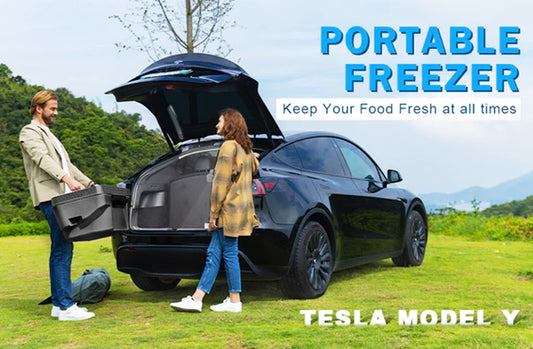 Tesla Road Trips: Eco-Friendly Cool with Portable Refrigerator For Car!