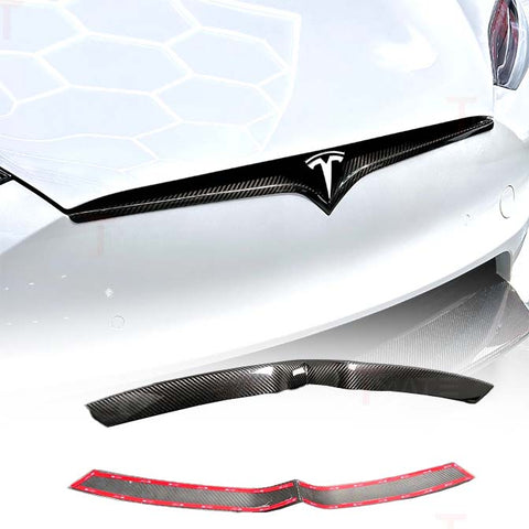 2021+ | Model S Refreshed Front End Inlay - Real Molded Carbon Fiber