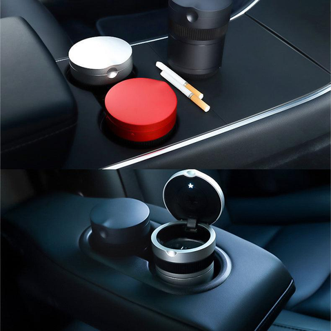 Model 3/Y/X/S Tesla Vehicle Ashtray with Smell-proof Lid for Tesla(2012-2024）