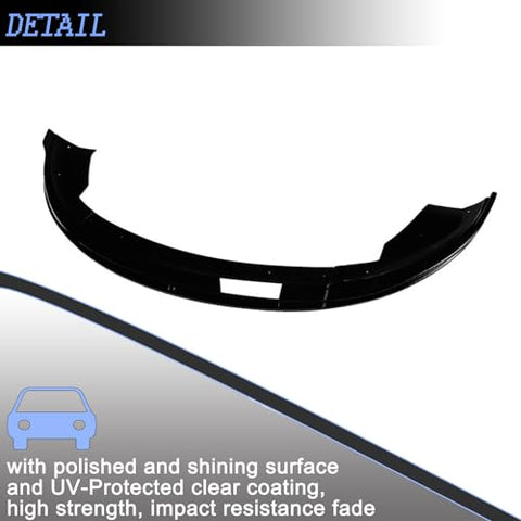 Front Lip Spoiler for Tesla Model 3 2024 Front Bumper Lip Splitter Air Dam Bumper Lip Spoiler Body Kit Trim Protector Gloss Black 3pcs. CN-004