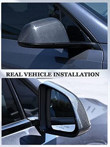 Model Y Mirror Caps Dry Carbon Fiber Car Rearview Mirror Cover Caps for Tesla Model Y 2020-2023 Add-on Model Y Exterior Accessories (Glossy)