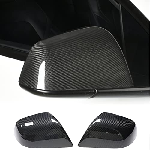 Model 3 Mirror Caps Dry Carbon Fiber Car Rearview Mirror Cover Caps for Tesla Model 3 Sedan 4-Door 2017-2023 Add-on Model 3 Exterior Accessories