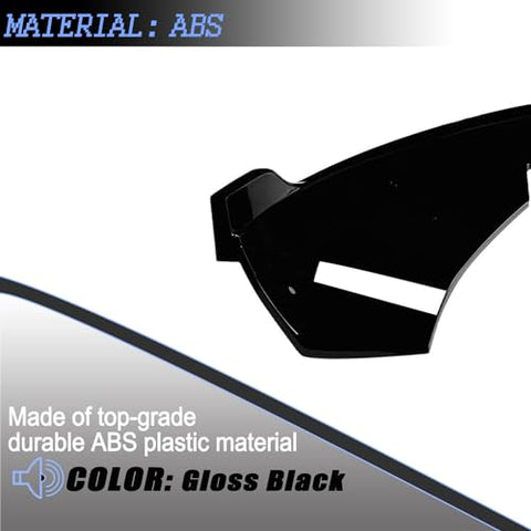 Front Lip Spoiler for Tesla Model 3 2024 Front Bumper Lip Splitter Air Dam Bumper Lip Spoiler Body Kit Trim Protector Gloss Black 3pcs. CN-004