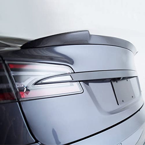 Model S Carbon Fiber Trunk Spoiler Wing for Tesla Model S 2012-2023 Rear Spoiler Lid Car Parts Car Rear Wing Car Styling Kits Model S Accessories