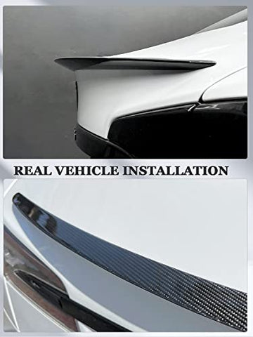 Model S Carbon Fiber Spoiler Wing for Tesla Model S 2012-2023 Car Rear Spoiler Trunk Spoiler Lid Tail Wing Lip Trim Kit Full Real Carbon