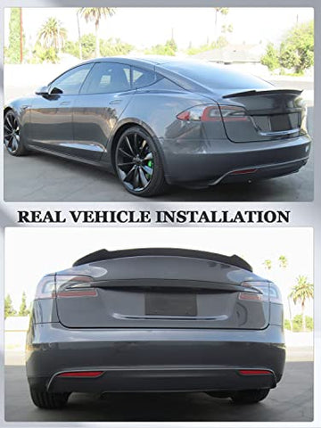 Model S Carbon Fiber Trunk Spoiler Wing for Tesla Model S 2012-2023 Rear Spoiler Lid Car Parts Car Rear Wing Car Styling Kits Model S Accessories