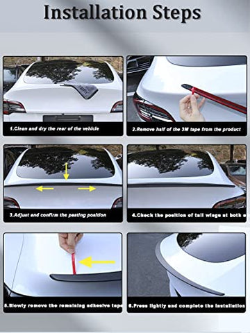 Model 3 Carbon Fiber Spoiler for Tesla Model 3 2017-2023 Rear Trunk Spoiler Rear Trunk Lid Wing Spoiler Aftermarket Car Parts Cars Rear Spoiler Car Styling Kits Model 3 Accessories (B Style)