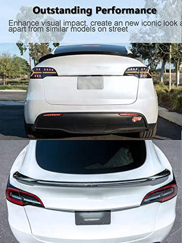 Model Y Dry Carbon Fiber Spoiler for Tesla Model Y 2019-2023 Rear Trunk Spoiler Rear Trunk Lid Wing Spoiler Aftermarket Car Parts (Style A)