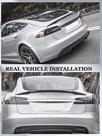 Model S Carbon Fiber Spoiler Wing for Tesla Model S 2012-2022 Rear Spoiler Lid Car Parts Car Rear Wing Car Styling Kits Model S Accessories