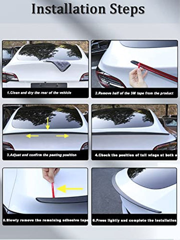 Model 3 Carbon Fiber Spoiler for Tesla Model 3 2017-2023 Rear Trunk Spoiler Rear Trunk Lid Wing Spoiler Aftermarket Car Parts Car Styling Kits Model 3 Accessories (Style B)