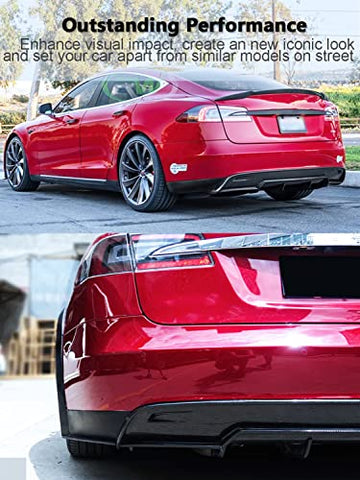 Model S Carbon Fiber Rear Diffuser for Tesla Model S 2012-2015 Lower Rear Bumper Lip Spoiler Body Kit Rear Lip Bumper Diffuser Valance Spoiler Factory Outlet (Rear Diffuser)