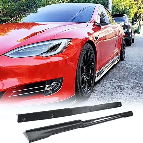 Modle S Carbon Fiber Side Skirts for Tesla Model S 2014-2020 Body Kits Rocker Panels Side Trim Spoiler Side Skirts Extensions for Tesla Model S Accessories