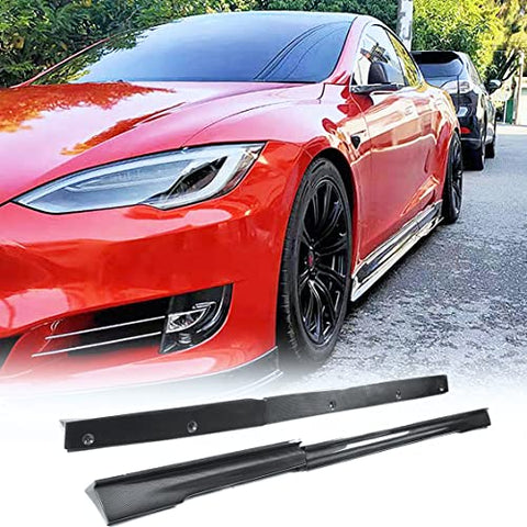 Modle S Carbon Fiber Side Skirts for Tesla Model S 2014-2020 Body Kits Rocker Panels Side Trim Spoiler Side Skirts Extensions for Tesla Model S Accessories