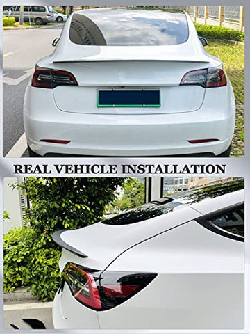 Model 3 Carbon Fiber Spoiler for Tesla Model 3 2017-2023 Rear Trunk Spoiler Rear Trunk Lid Wing Spoiler Aftermarket Car Parts Cars Rear Spoiler Car Styling Kits Model 3 Accessories (B Style)