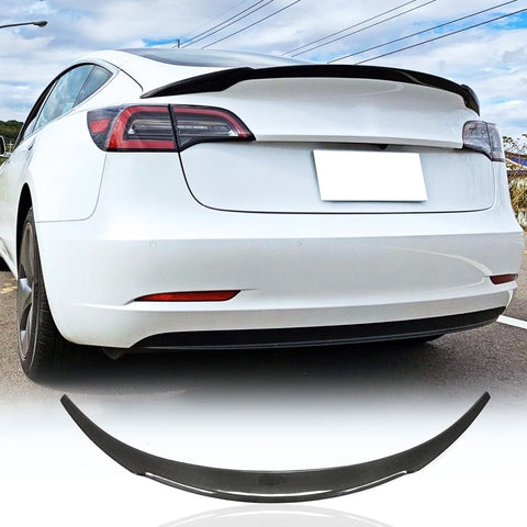 Model 3 Carbon Fiber Spoiler for Tesla Model 3 2017-2023 Rear Trunk Spoiler Rear Trunk Lid Wing Spoiler Aftermarket Car Parts Car Styling Kits Model 3 Accessories (Style B)