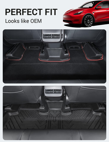 Tesla Model Y Underseat Protector TPE Seat Slide Rail Pad Cover Anti Kick Seat Base Cover for Model Y Interior Accessories 2021-2023 Black