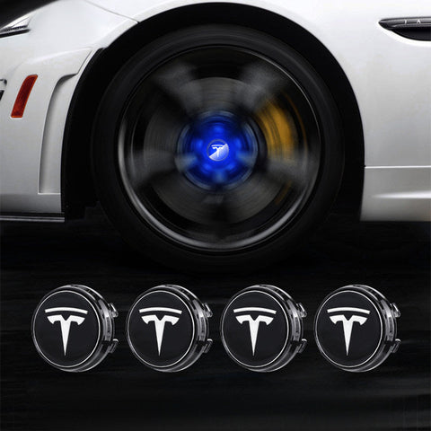 Tesla Logo Model 3/Y LED Logo Center Caps Wheel Hub Caps Cover 4PCS