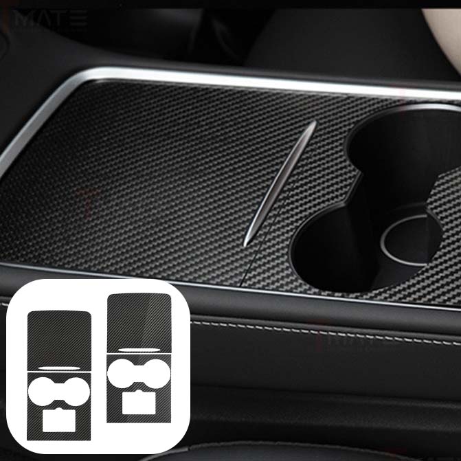 Center Console Overlays-Real Carbon Fiber For 2021+ Tesla Model 3/Y