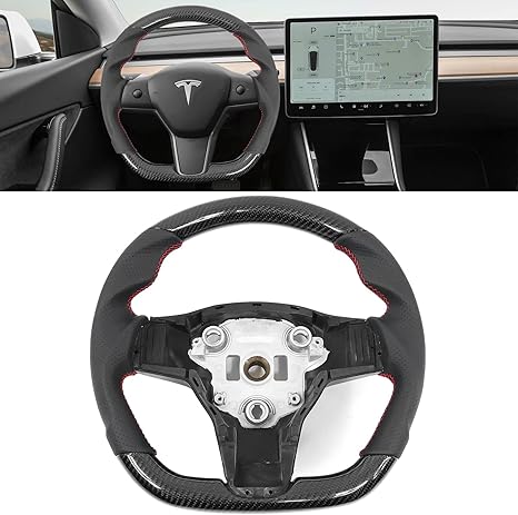 tesla model 3/y carbon fiber steering wheel