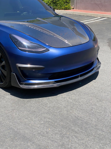 2017-2023 | Model 3 Viento Aero Front Lip - Real Molded Carbon Fiber