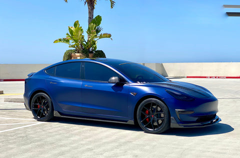 2017-2023 | Model 3 Viento Aero Front Lip - Real Molded Carbon Fiber