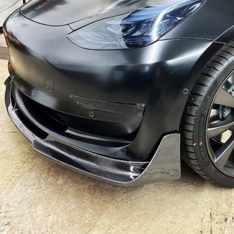 2017-2023 | Model 3 Viento Aero Front Lip - Real Molded Carbon Fiber