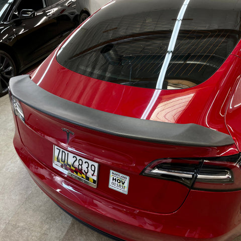 2017-2023 | Model 3 Jupiter V-Style Spoiler - Real Molded Carbon Fiber