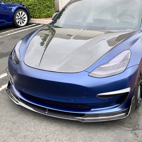 2017-2023 | Model 3 Viento Aero Front Lip - Real Molded Carbon Fiber