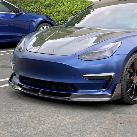 2017-2023 | Model 3 Viento Aero Front Lip - Real Molded Carbon Fiber