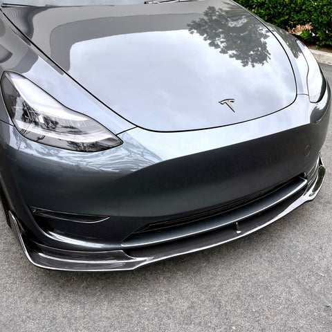 Model Y Viento Aero Front Lip - Real Molded Carbon Fiber