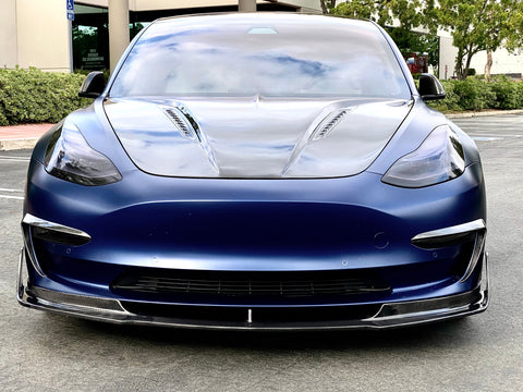 2017-2023 | Model 3 Viento Aero Front Lip - Real Molded Carbon Fiber