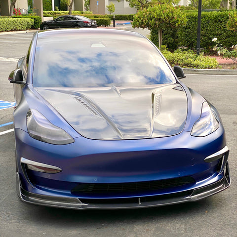 2017-2023 | Model 3 Viento Aero Front Lip - Real Molded Carbon Fiber