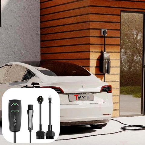 Tragbares Tesla-Ladegerät der Stufe 1 und 2 (15 und 40 Ampere, 100–240 V, 7,6 m langes Kabel), NEMA 5–15 und NEMA 14–50, Ladegerät für Tesla-Elektrofahrzeuge