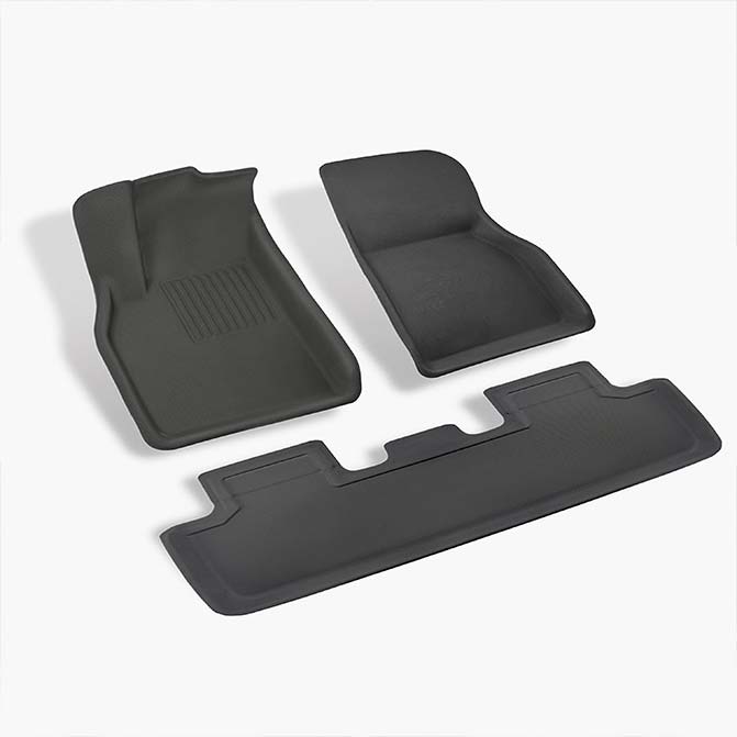 Model 3Y Waterproof Floor Mats All Weather Floor Liners (Full Set)