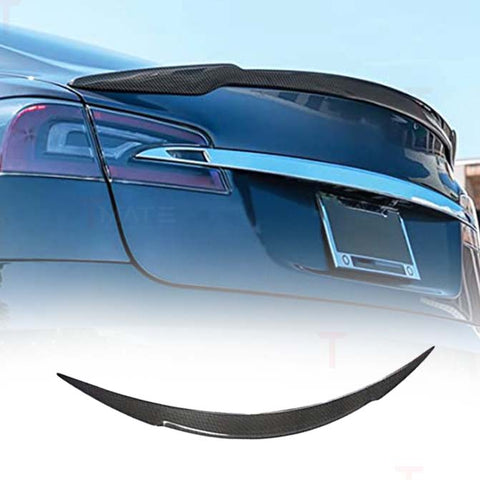 Model S Carbon Fiber Spoiler Wing for Tesla Model S 2012-2022 Rear Spoiler Lid Car Parts Car Rear Wing Car Styling Kits Model S Accessories