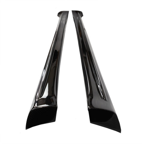 2016+ | Model X Colossal Side Skirt Overlays (1 Pair) - Real Dry Molded Carbon Fiber