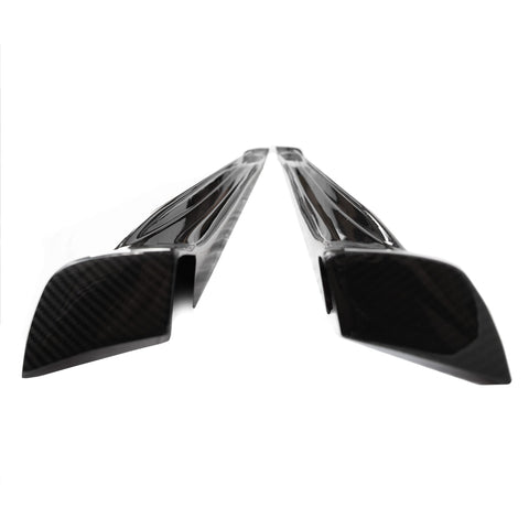 2016+ | Model X Colossal Side Skirt Overlays (1 Pair) - Real Dry Molded Carbon Fiber