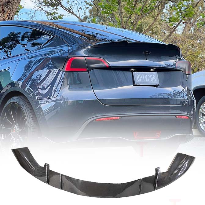 Model Y Viento Rear Diffuser - Real Molded Carbon Fiber