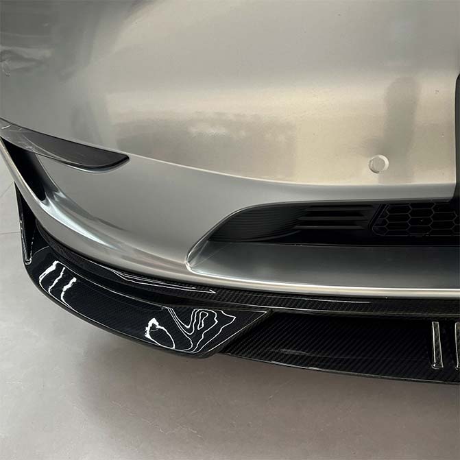 Real Dry Carbon Fiber Front Lip for Tesla Model Y 2020-2024