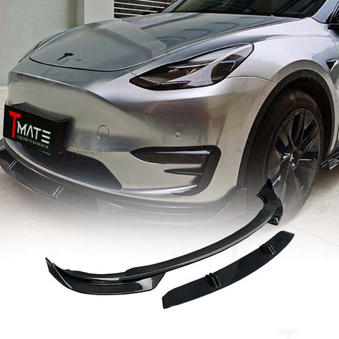 Real Dry Carbon Fiber Front Lip for Tesla Model Y 2020-2024