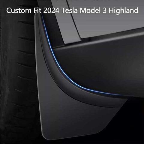 TPE Perfect Fit Mud Flaps For Tesla Model 3 Highland