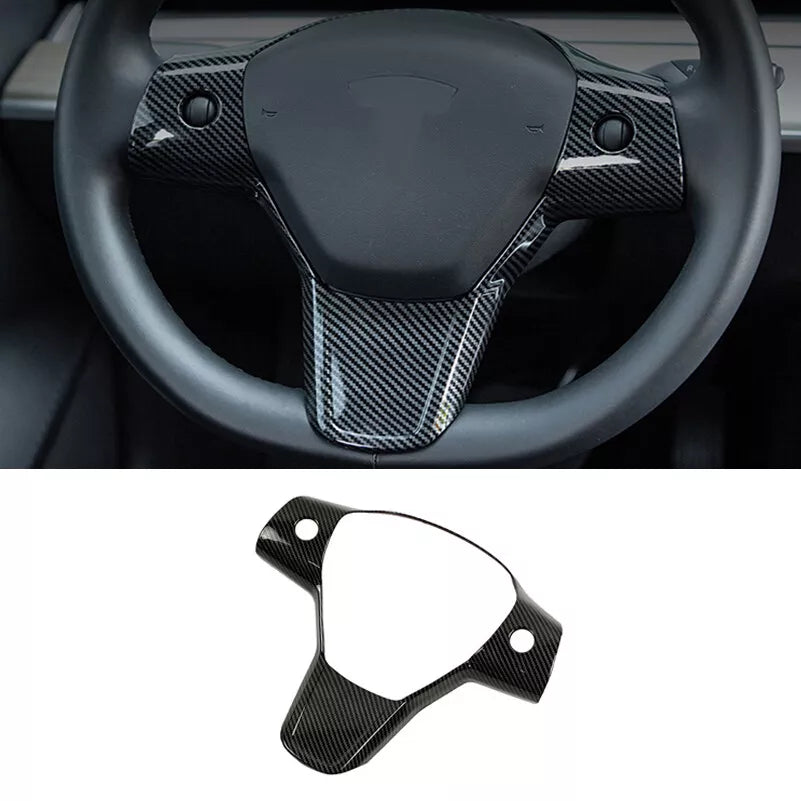 tesla carbon fiber steering wheel cover