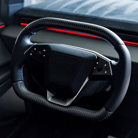 Tesla Cybertruck Carbon Fiber Squircle Yoke Steering Wheel