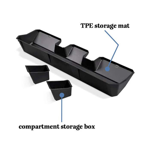 Tesla Cybertruck Underseat Storage Box Upgraded Under Seat Black Interior Accessories