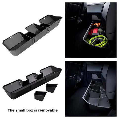 Tesla Cybertruck Underseat Storage Box Upgraded Under Seat Black Interior Accessories