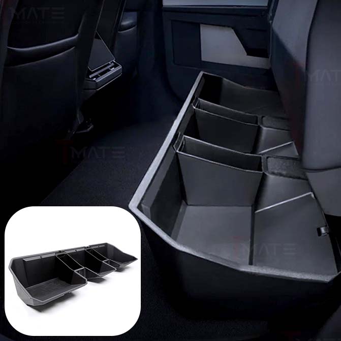 Tesla Cybertruck Underseat Storage Box Upgraded Under Seat Black Interior Accessories