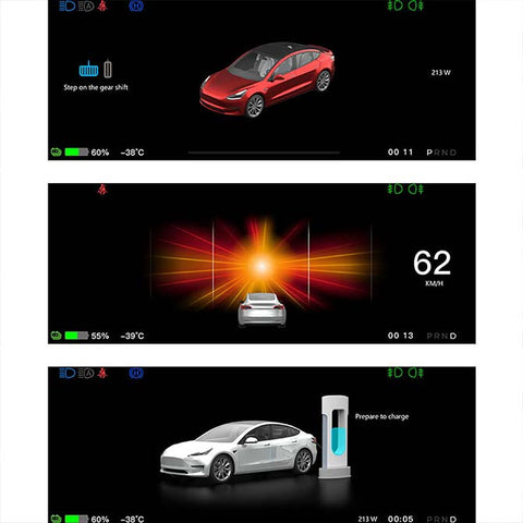 Tesla Model 3/Y 8.9 Integrierter Armaturenbrett-Bildschirm Digitales Kombiinstrument mit Kamera FY9-C