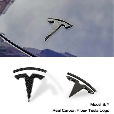 Tesla Model 3/Y Logo-Real Carbon Fiber