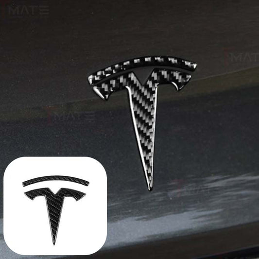 Tesla Model 3/Y Logo - Echte Kohlefaser 