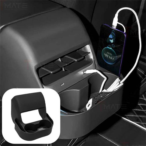 Tesla Model 3/Y Outlet Cup Holder Center Console Rear Air  Storage Box